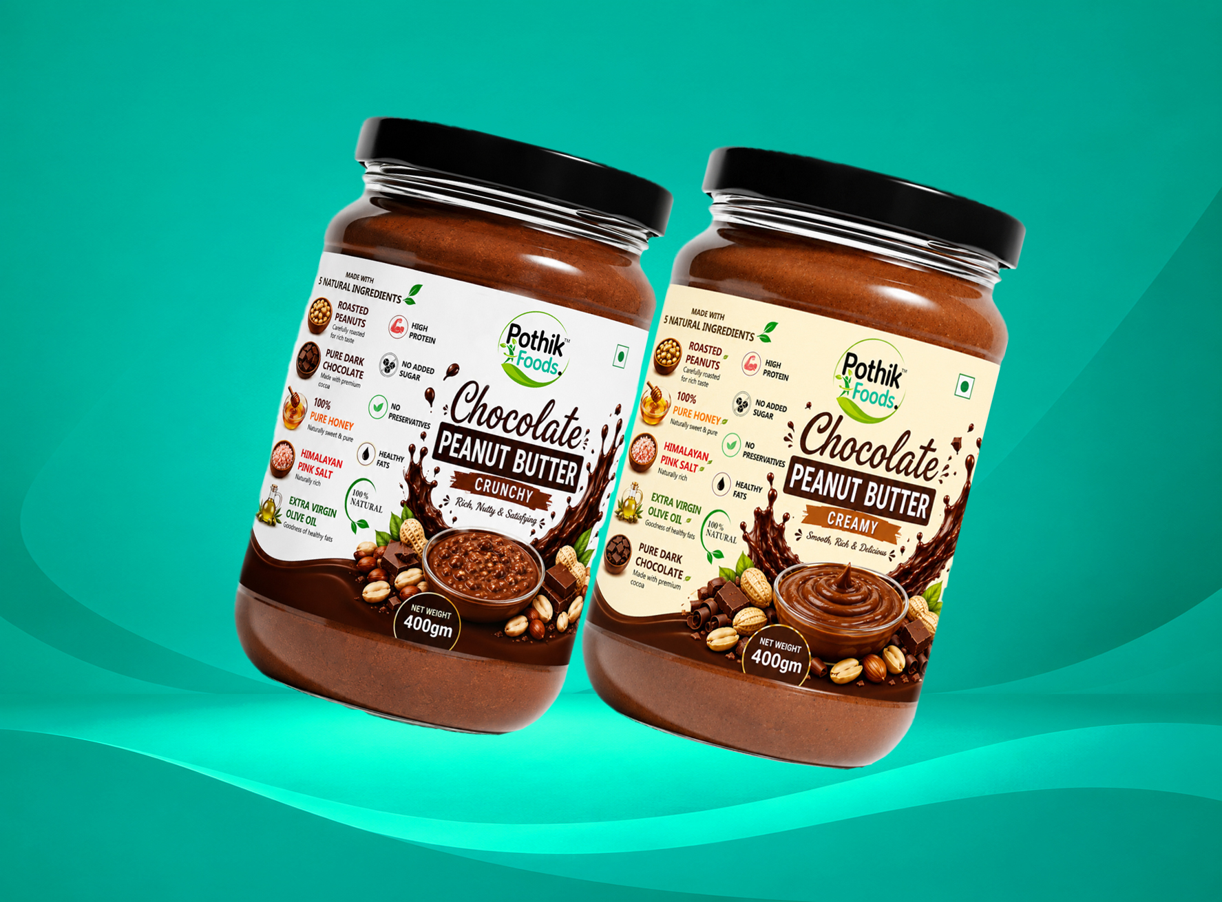 Chocolate Creamy + Crunchy Peanut Butter 800gm